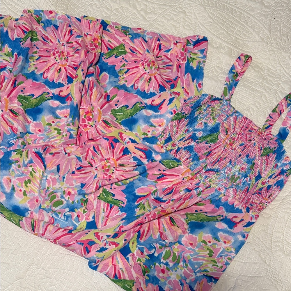 Floral Pink and Blue Dress